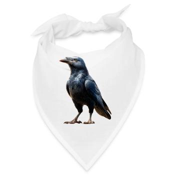 Rabe Krähe Vogel Rabenkrähe Dohle Schwarze Raben - Bandana - Weiß - Vorne