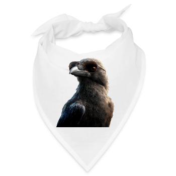 Rabe Krähe Vogel Rabenkrähe Dohle Schwarze Raben - Bandana - Weiß - Vorne