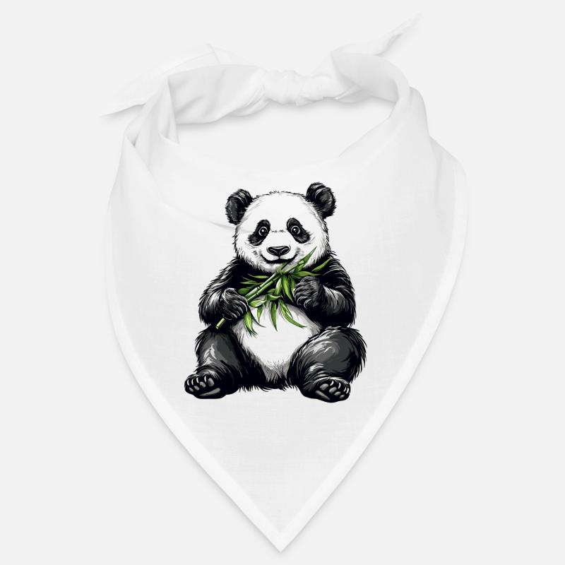 Ours panda mignon avec bambou Bandana
