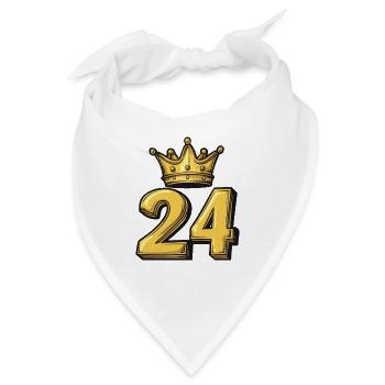 24 Zahl Krone - Bandana - Weiß - Vorne