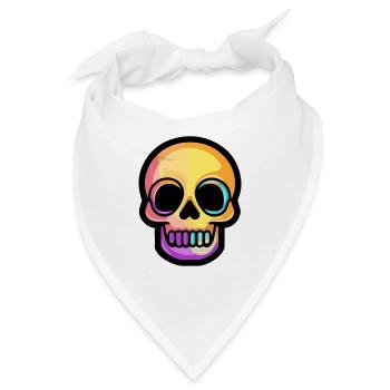 Totenkopf Bunt - Bandana - Weiß - Vorne