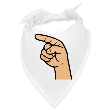 Hand Zeigefinger Comic - Bandana - Weiß - Vorne
