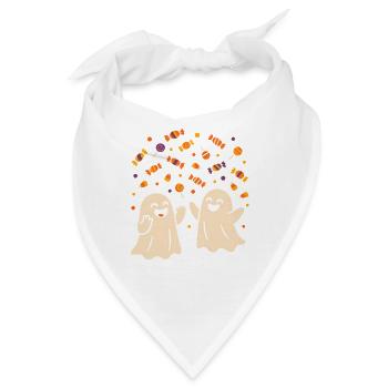 Humorvolle Geister mit Süßigkeiten - Bandana - Weiß - Vorne