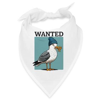 Gesuchte Möwe Mit Pommes - Bandana - Weiß - Vorne