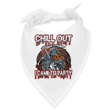Grim Reaper Chill Out Ich bin zur Party gekommen - Bandana - Weiß - Vorne