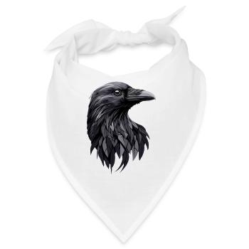 Rabe Krähe Vogel Rabenkrähe Dohle Schwarze Raben - Bandana - Weiß - Vorne