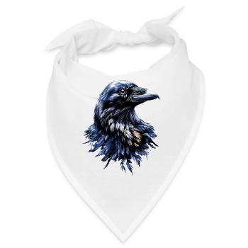 Rabe Krähe Vogel Rabenkrähe Dohle Schwarze Raben - Bandana - Weiß - Vorne