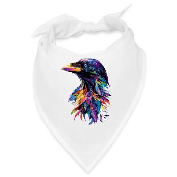 Rabe Krähe Vogel Rabenkrähe Dohle Schwarze Raben - Bandana - Weiß - Vorne
