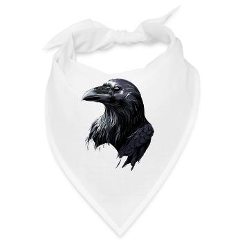 Rabe Krähe Vogel Rabenkrähe Dohle Schwarze Raben - Bandana - Weiß - Vorne