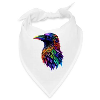 Rabe Krähe Vogel Rabenkrähe Dohle Schwarze Raben - Bandana - Weiß - Vorne