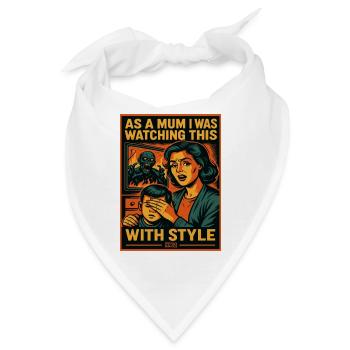 Mutter im Horror Retro-Comic Stil - Bandana - Weiß - Vorne