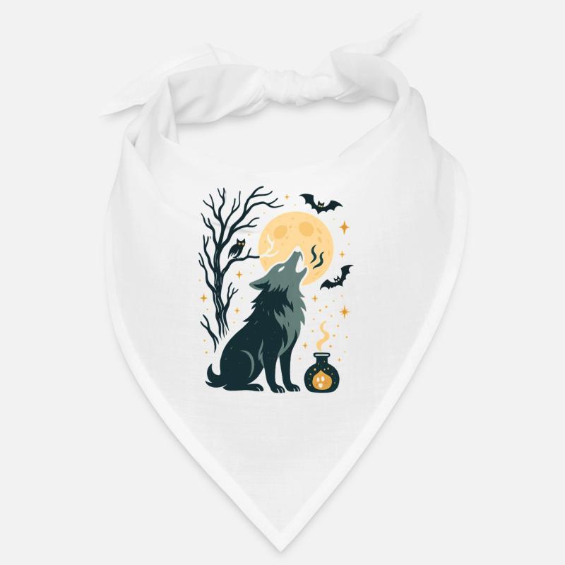 Moon Wolf Howl in Night Bandana