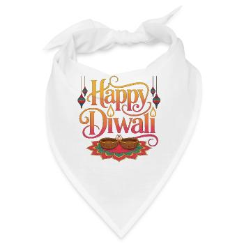 Happy Diwali Lichter Rangoli - Bandana - Weiß - Vorne