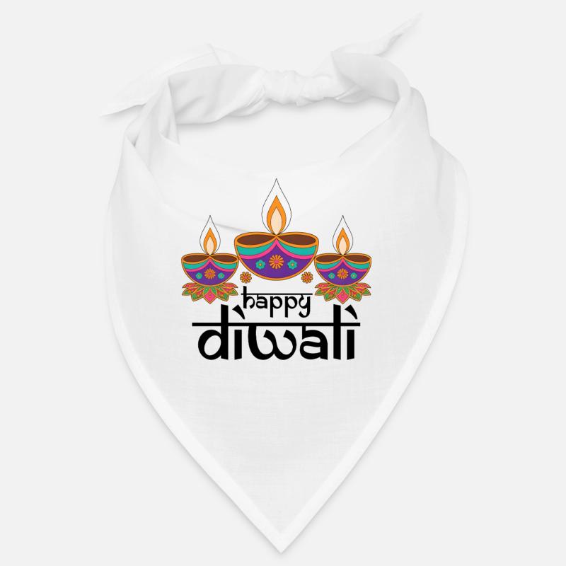 Three Colorful Diyas Feast Patterns Bandana