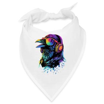 Rabe Krähe Vogel Rabenkrähe Dohle Schwarze Raben - Bandana - Weiß - Vorne