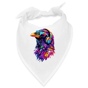 Rabe Krähe Vogel Rabenkrähe Dohle Schwarze Raben - Bandana - Weiß - Vorne