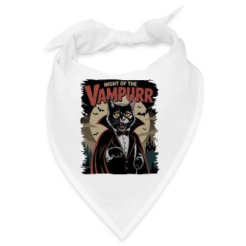 Katze als Vampir Nacht des Vampurr - Bandana - Weiß - Vorne
