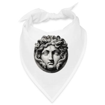Medusa Kopf - Antik Gravur - Bandana - Weiß - Vorne