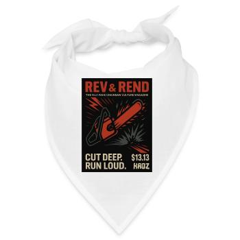 Rev & Rend fake Kettensägen Magazin - Bandana - Weiß - Vorne