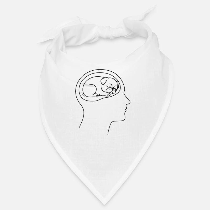 Drolliger Mopskopf Gedanken Hundehaltern  Bandana