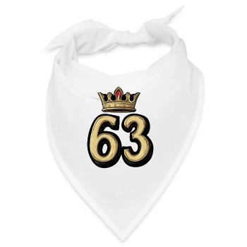 63 Zahl Krone - Bandana - Weiß - Vorne