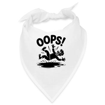 OOPS Sturz Cartoon Lustiger Fall - Bandana - Weiß - Vorne