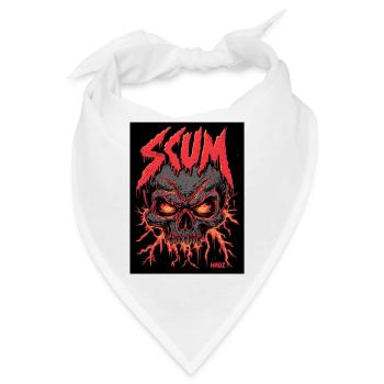 Skull Inferno Grafik T-Shirt - Bandana - Weiß - Vorne
