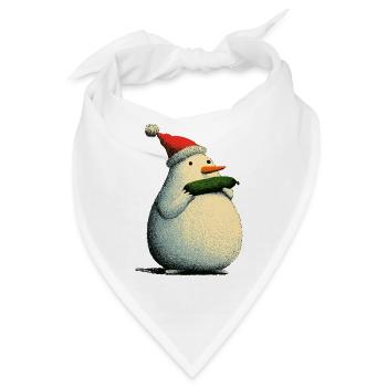 Christmas Snowman with Cucumber - Bandana - Weiß - Vorne