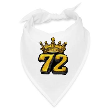 72 Zahl Krone - Bandana - Weiß - Vorne