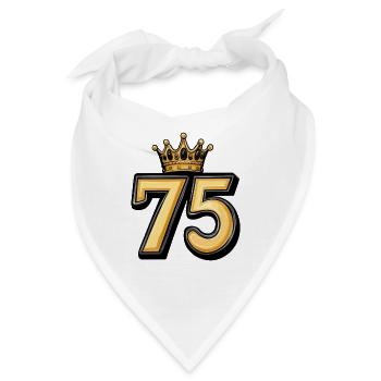 75 Zahl Krone - Bandana - Weiß - Vorne
