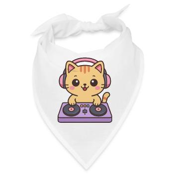 Katzen als DJ am Mischpult - Bandana - Weiß - Vorne