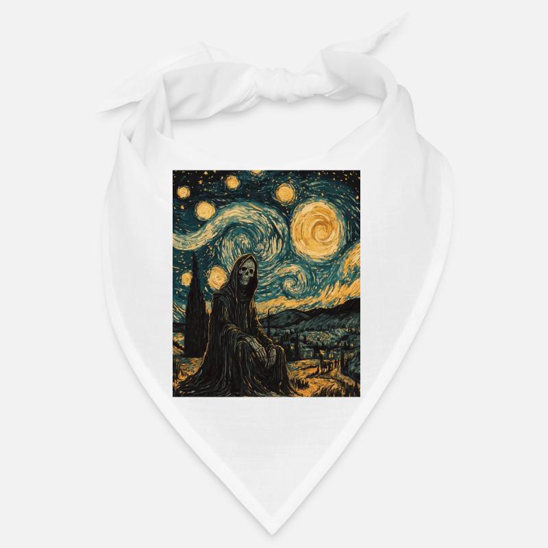 Ghost Skeleton Van Gogh Style Starry Night Bandana