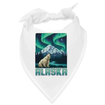 Alaska Polarlichter Berglandschaft - Bandana - Weiß - Vorne