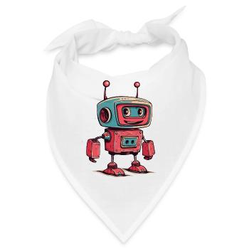 Retro Roboter Cartoon - Bandana - Weiß - Vorne