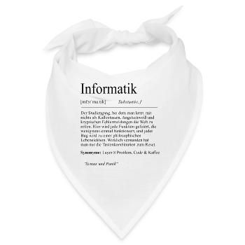 Unispruch "Informatik" Student Geschenk, Studenten - Bandana - Weiß - Vorne