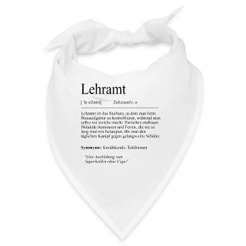 Unispruch "Lehramt" Student Geschenk, Studenten - Bandana - Weiß - Vorne