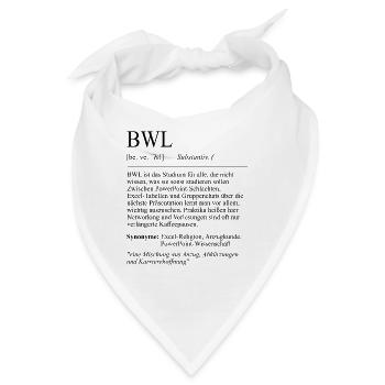 Unispruch "BWL" Student Geschenk, Studenten - Bandana - Weiß - Vorne