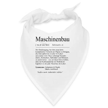 Unispruch "Maschinenbau" Geschenk, Studenten - Bandana - Weiß - Vorne