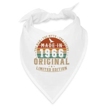 1966 Vintage Retro Geburtstagsgeschenk - Bandana - Weiß - Vorne