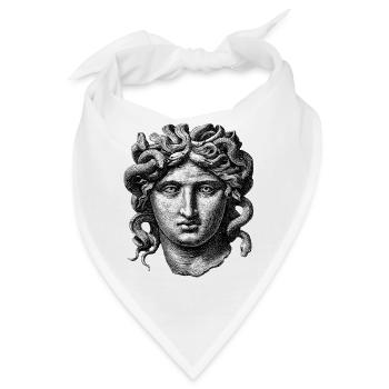 Medusa – Gravur aus der alten Mythologie - Bandana - Weiß - Vorne