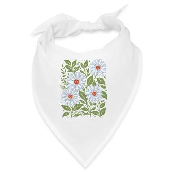 Gänseblümchen in Himmelblau Blumen - Bandana - Weiß - Vorne