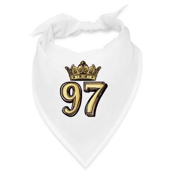 97 Zahl Krone - Bandana - Weiß - Vorne
