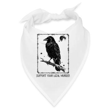 Support your local Murder - Krähe - Bandana - Weiß - Vorne