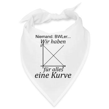 Unispruch "für alles eine Kurve" Studenten - Bandana - Weiß - Vorne