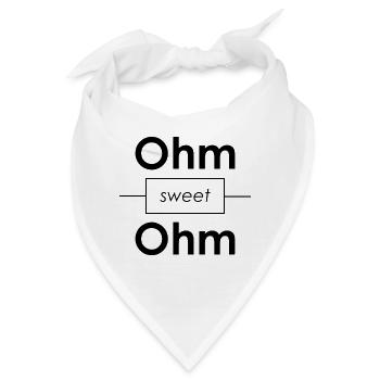 Unispruch "Ohm sweet Ohm" Geschenk, Studenten - Bandana - Weiß - Vorne