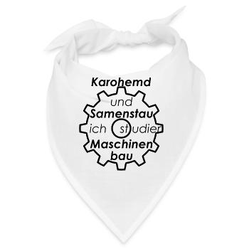 Unispruch "Karohemd und Samenstau" Studenten - Bandana - Weiß - Vorne