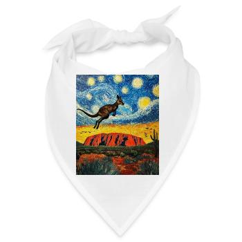 Kängeru Australien Van Gogh Style Starry Night - Bandana - Weiß - Vorne
