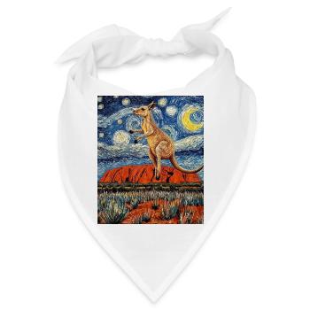 Kängeru Australien Van Gogh Style Starry Night - Bandana - Weiß - Vorne