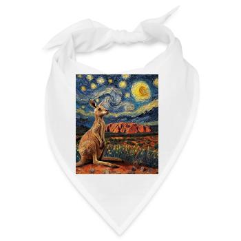 Kängeru Australien Van Gogh Style Starry Night - Bandana - Weiß - Vorne