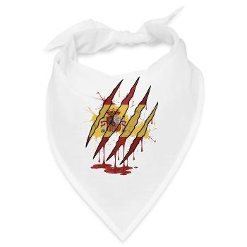 Kratzspur Spanien Flagge Kralle Grunge Style - Bandana - Weiß - Vorne